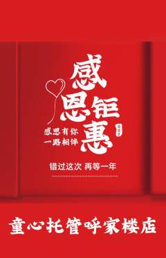 晚托班抢购多单品抢购感恩节活动配图海报
