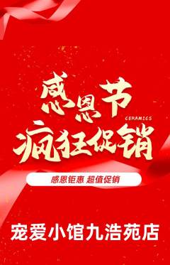 宠物店抢购单品抢购感恩节活动配图海报
