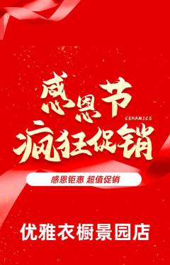 服饰鞋帽抢购满血版感恩节活动配图海报