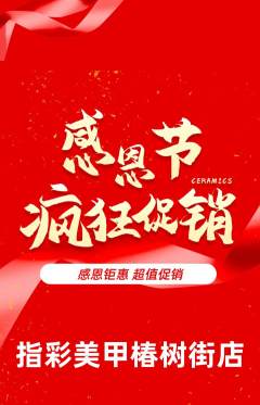美甲抢购单品抢购感恩节活动配图海报