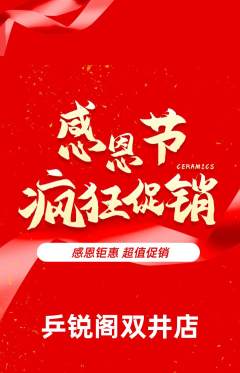 乒乓球馆抢购多单品抢购感恩节活动配图海报