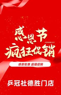 乒乓球馆抢购套组抢购感恩节活动配图海报