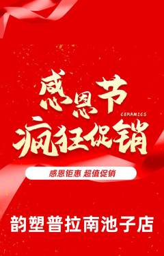普拉提抢购单品抢购感恩节活动配图海报