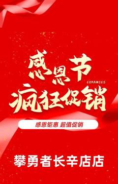 攀岩抢购套组抢购感恩节活动配图海报