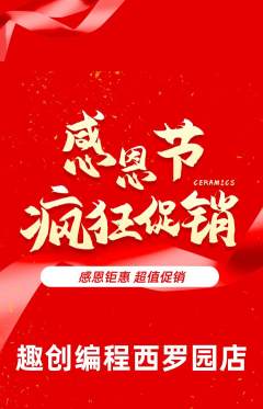 少儿编程抢购自选套组抢购感恩节活动配图海报