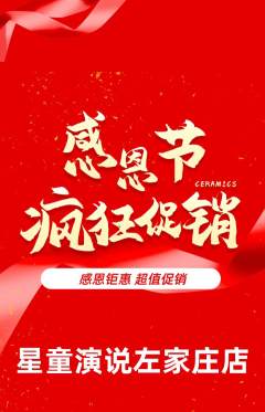 少儿口才抢购满血版感恩节活动配图海报