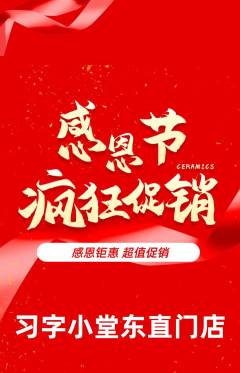 少儿书法抢购套组抢购感恩节活动配图海报