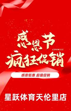 少儿体育抢购单品抢购感恩节活动配图海报