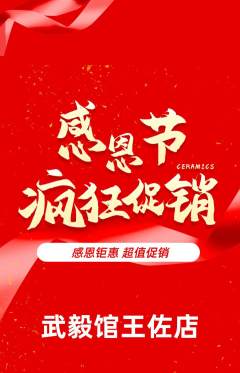 跆拳道抢购多单品抢购感恩节活动配图海报