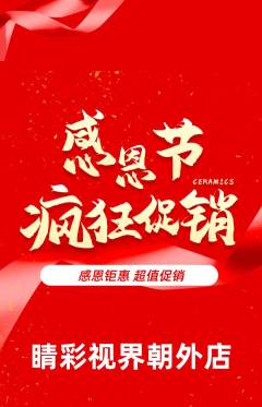 眼镜店抢购满血版感恩节活动配图海报