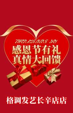 美发抢购单品抢购感恩节活动配图海报