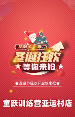 少儿体育抢购多单品抢购圣诞节活动配图海报