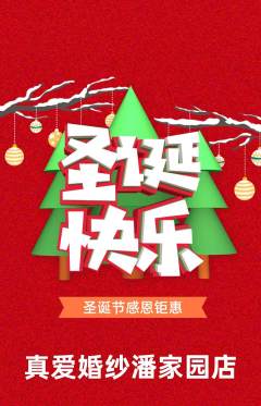 婚纱摄影抢购套组抢购圣诞节活动配图海报