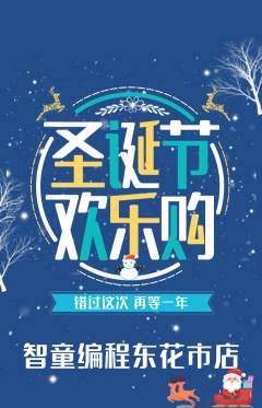 少儿编程抢购套组抢购圣诞节活动配图海报
