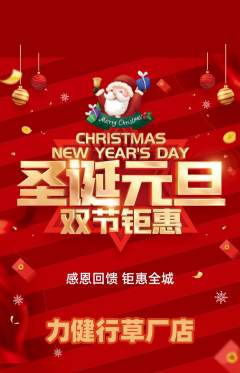 健身馆抢购自选套组抢购圣诞节活动配图海报