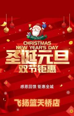 篮球馆抢购套组抢购圣诞节活动配图海报