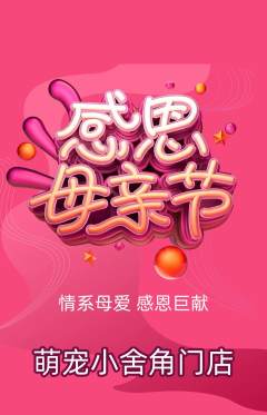 宠物店抢购单品抢购母亲节活动配图海报