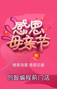 少儿编程抢购套组抢购母亲节活动配图海报