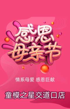 少儿模特抢购单品抢购母亲节活动配图海报