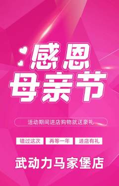 跆拳道抢购单品抢购母亲节活动配图海报