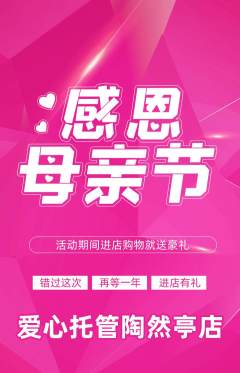 晚托班抢购多单品抢购母亲节活动配图海报
