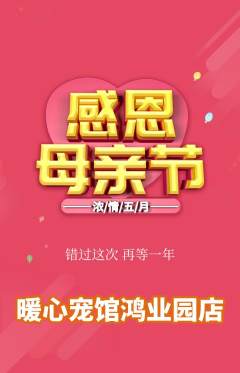 宠物店抢购满血版母亲节活动配图海报