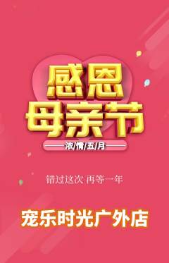 宠物店抢购多单品抢购母亲节活动配图海报