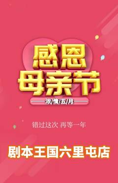 剧本杀抢购单品抢购母亲节活动配图海报