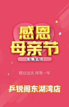 乒乓球馆抢购套组抢购母亲节活动配图海报