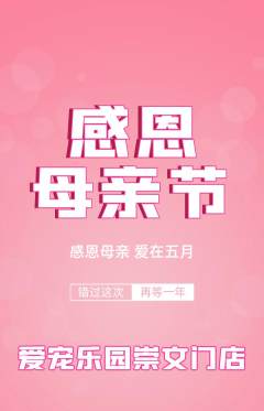 宠物店抢购满血版母亲节活动配图海报