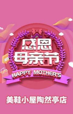 服饰鞋帽抢购多单品抢购母亲节活动配图海报