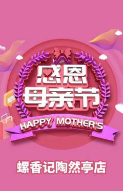 螺蛳粉抢购自选套组抢购母亲节活动配图海报