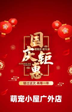 宠物店抢购自选套组抢购国庆节活动配图海报