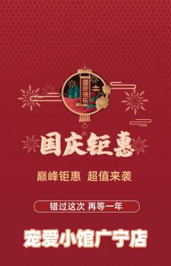 宠物店抢购套组抢购国庆节活动配图海报