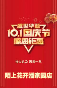 鲜花店抢购自选套组抢购国庆节活动配图海报