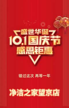 洗衣洗鞋抢购单品抢购国庆节活动配图海报