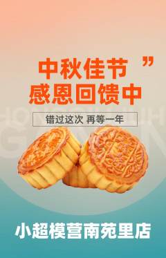 少儿模特抢购多单品抢购中秋节活动配图海报