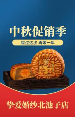 婚纱摄影抢购满血版中秋节活动配图海报