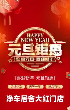 洗车抢购套组抢购元旦活动配图海报