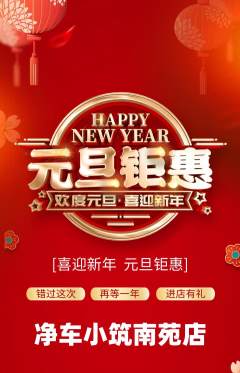 洗车抢购单品抢购元旦活动配图海报