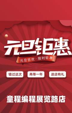 少儿编程抢购单品抢购元旦活动配图海报