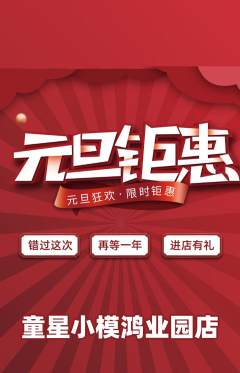 少儿模特抢购满血版元旦活动配图海报