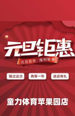 少儿体育抢购满血版元旦活动配图海报