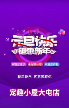 宠物店抢购单品抢购元旦活动配图海报