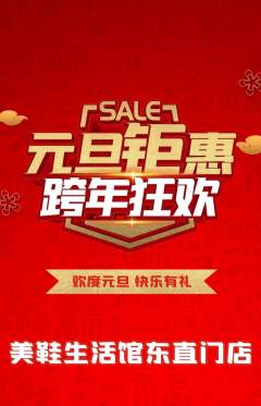 服饰鞋帽抢购多单品抢购元旦活动配图海报