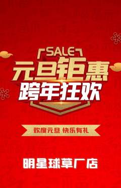 篮球馆抢购多单品抢购元旦活动配图海报