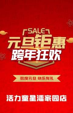 少儿体育抢购套组抢购元旦活动配图海报
