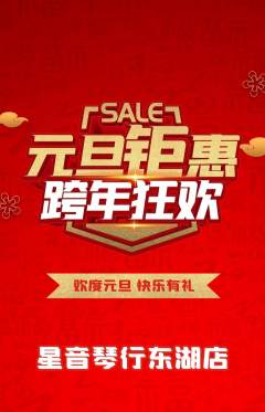 少儿乐器抢购套组抢购元旦活动配图海报