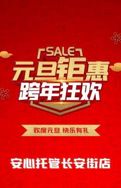 晚托班抢购满血版元旦活动配图海报