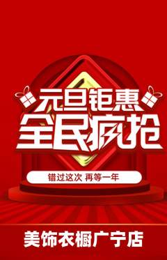 服饰鞋帽抢购多单品抢购元旦活动配图海报